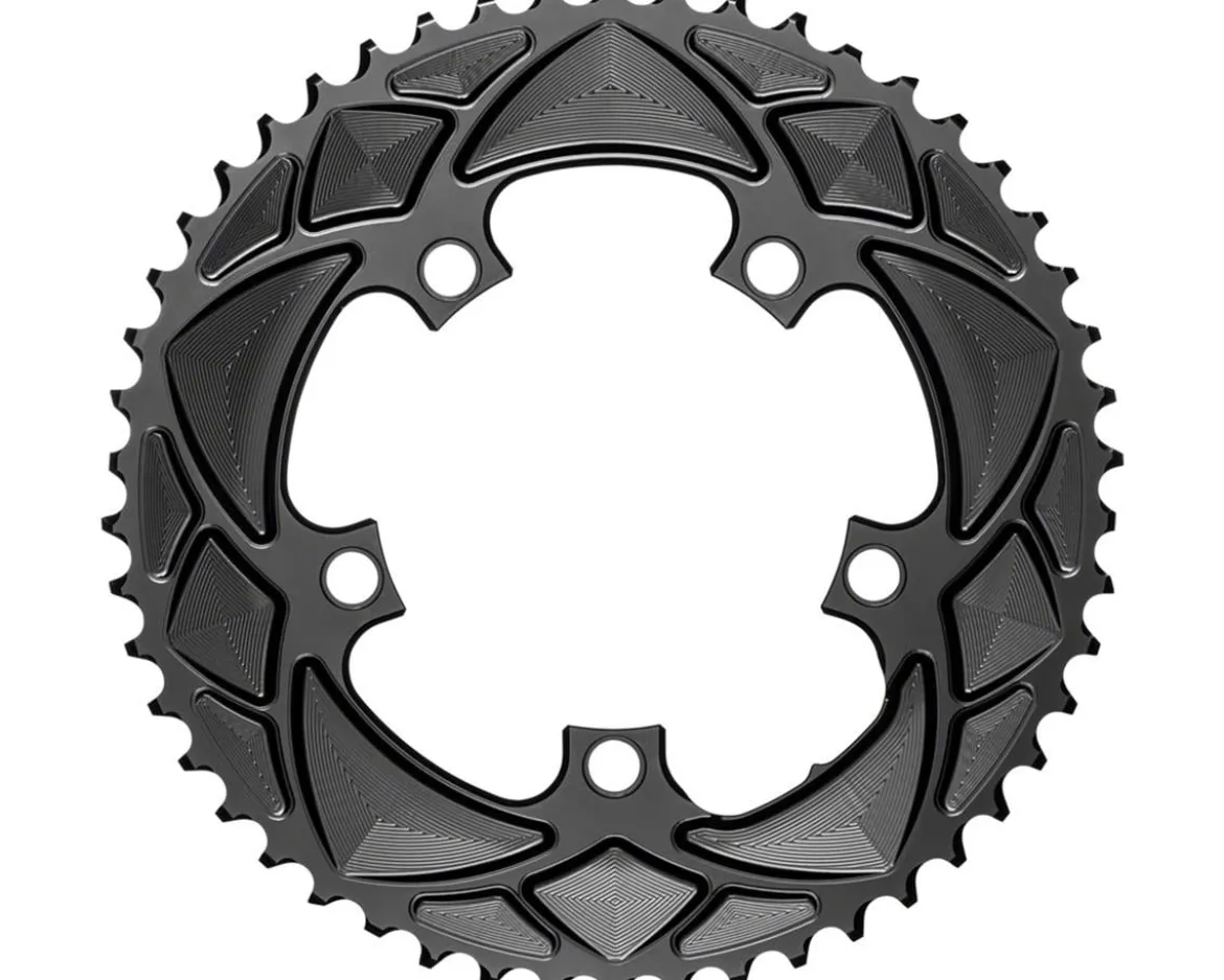 Absolute Black Round Chainring (Black) (2 x 10/11/12 Speed) (110mm BCD) (Outer) (52T)
