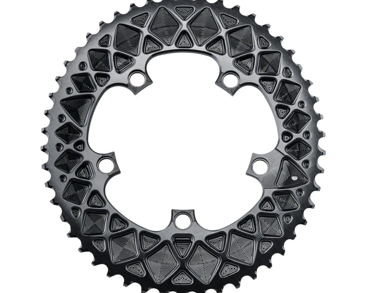 Absolute Black SRAM Hidden Bolt Premium Oval Chainrings (Black) (2 x 10/11 Speed) (110mm BCD) (Outer) (50T)