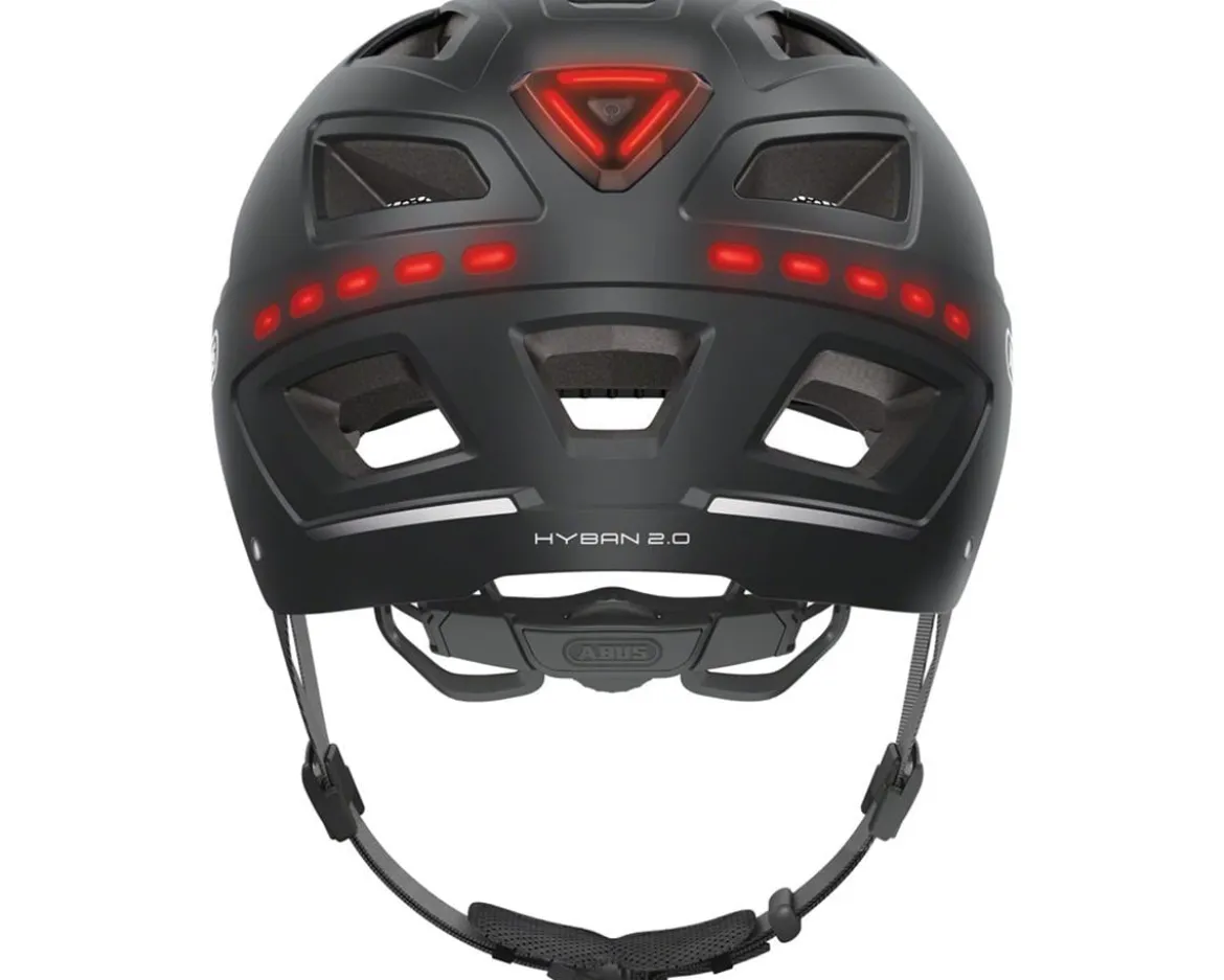 Abus Hyban 2.0 Urban Helmet (Signal Black) (52-58cm) (M) (w/Rear LED)
