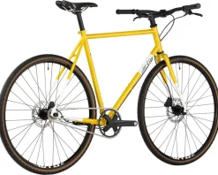 All-City Super Professional Flat Bar Single Speed Bike (Lemon Dab) (43cm)