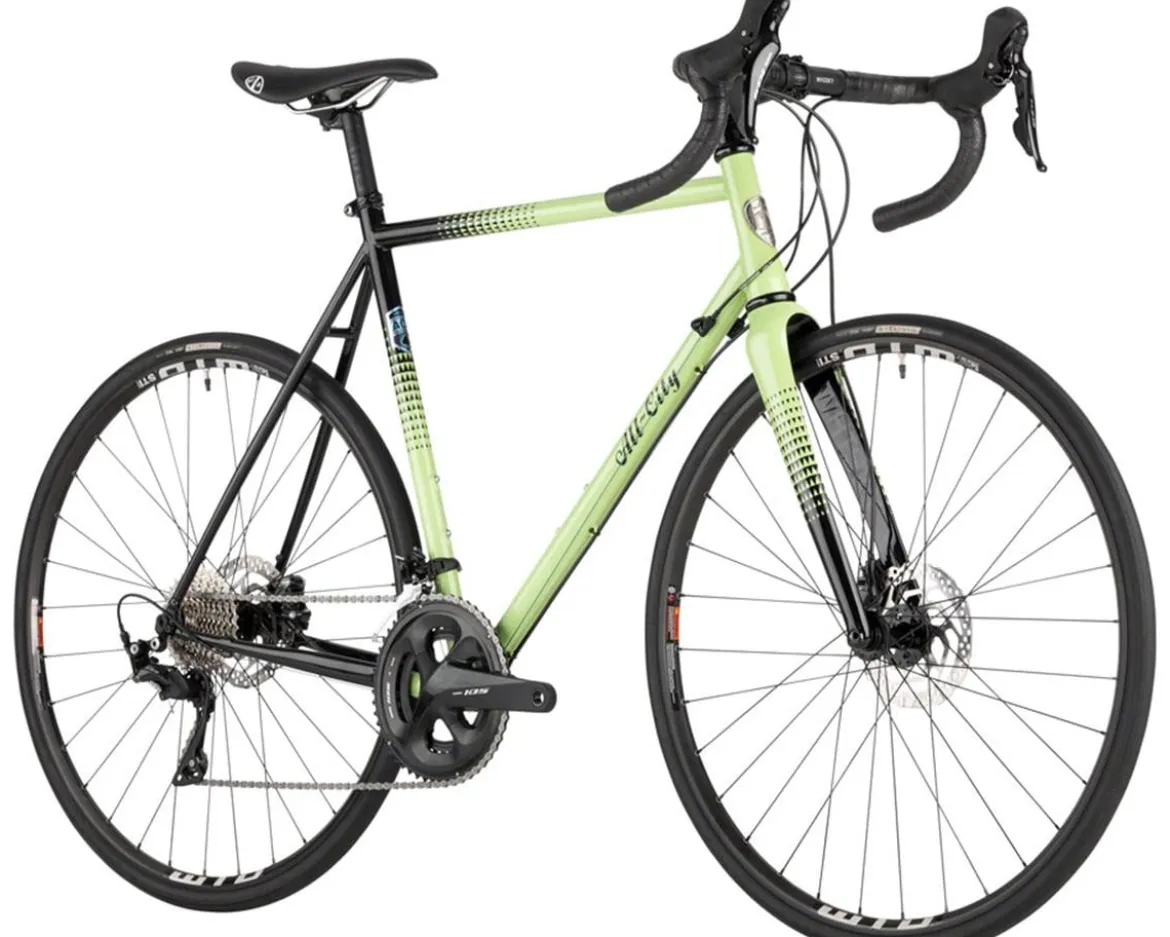 All-City Zig Zag Road Bike (Honeydew Bling) (Shimano 105) (Steel Frame) (46cm)