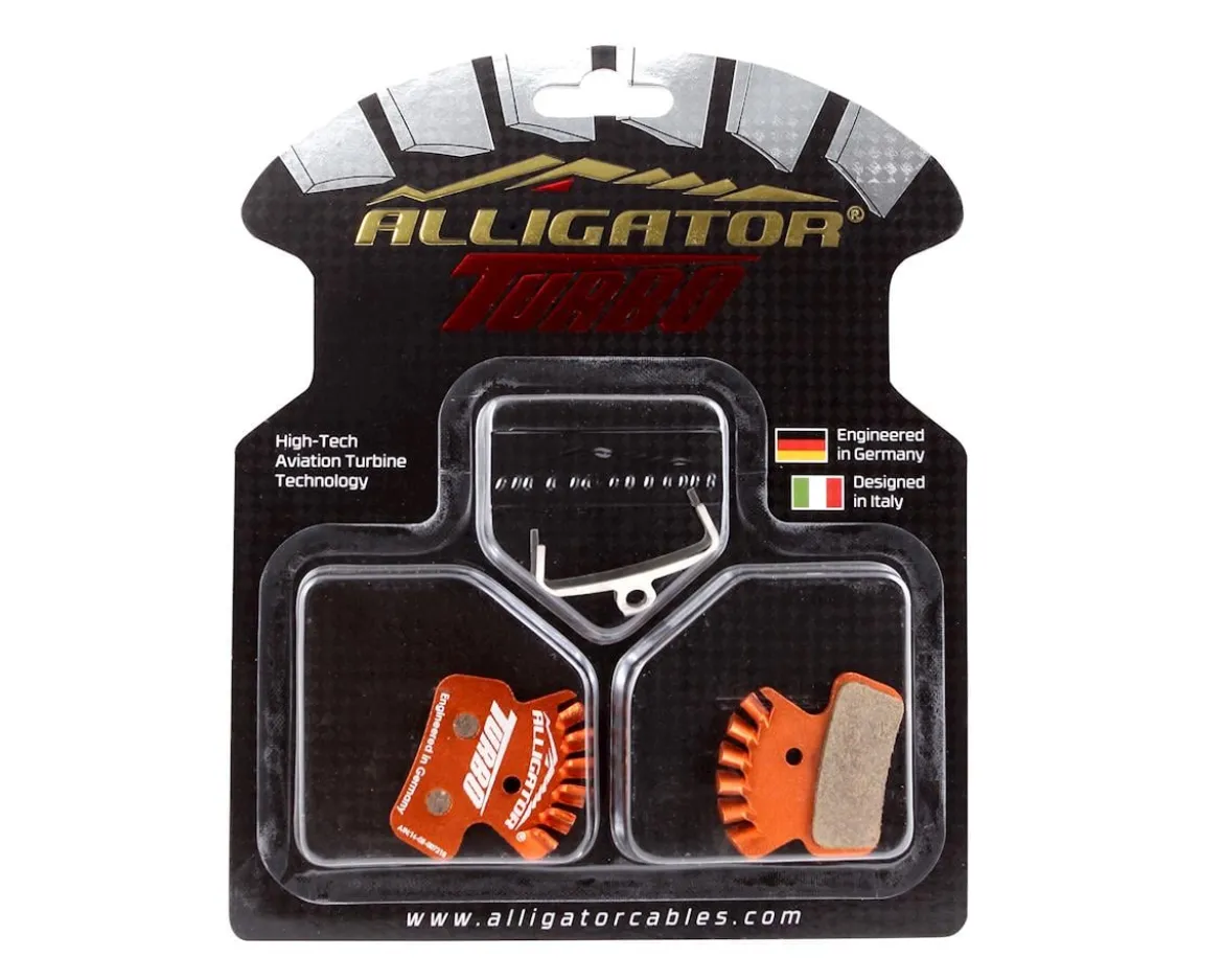 Alligator Turbo Disc Brake Pads (Organic) (w/ Fins) (SRAM Guide, Avid Trail) (1 Pair)