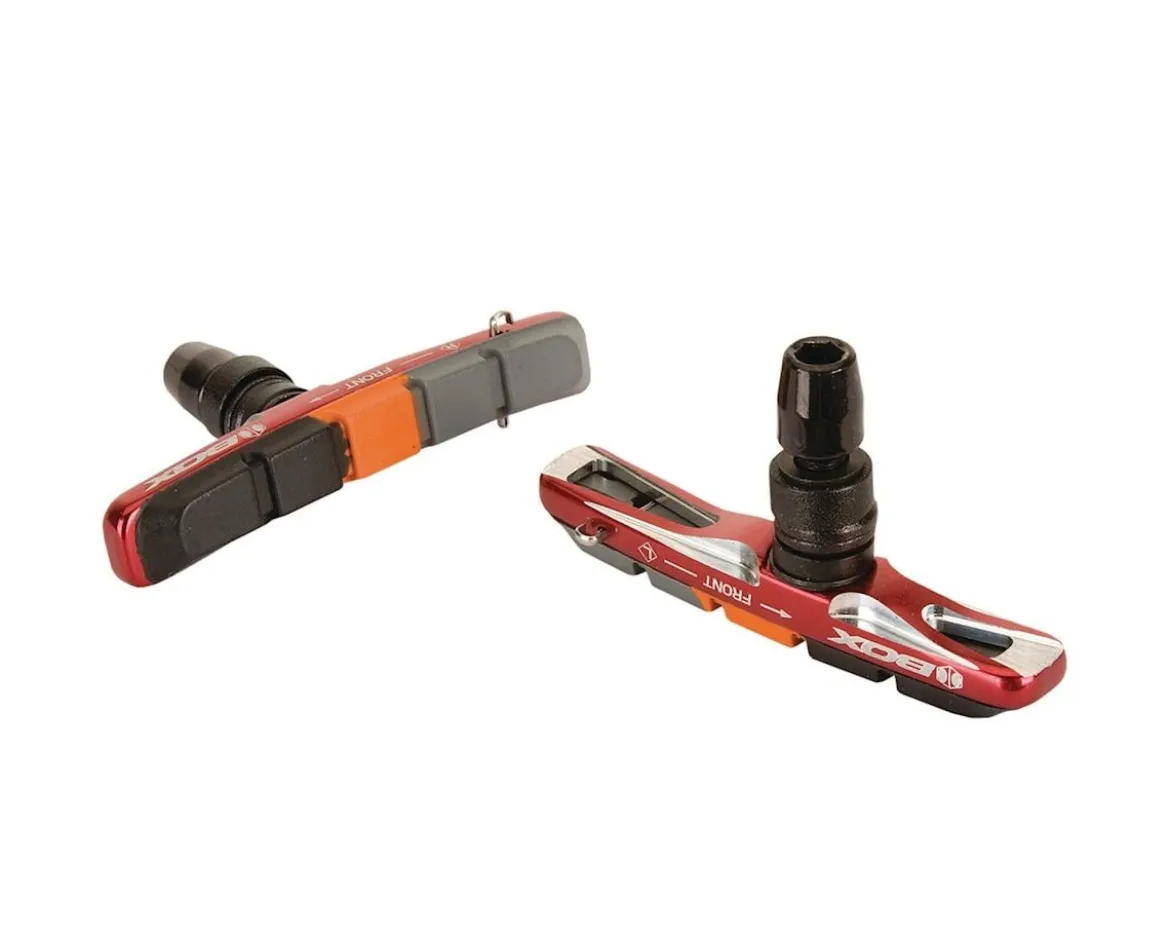 Box One V-Brake Pads (Red) (1 Pair) (Threaded)