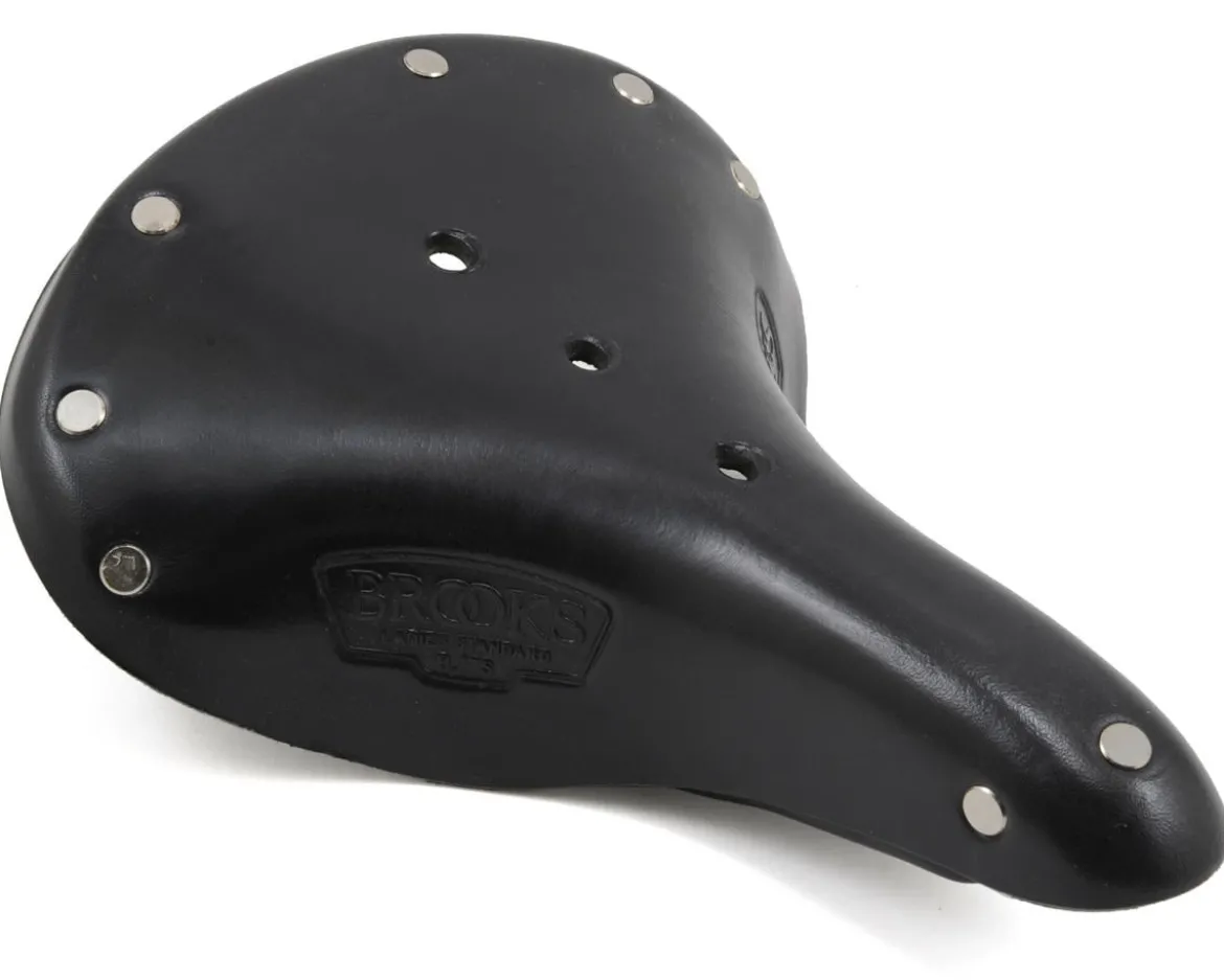 Brooks B17 Women's Saddle (Black) (Black Steel Rails) (177mm)