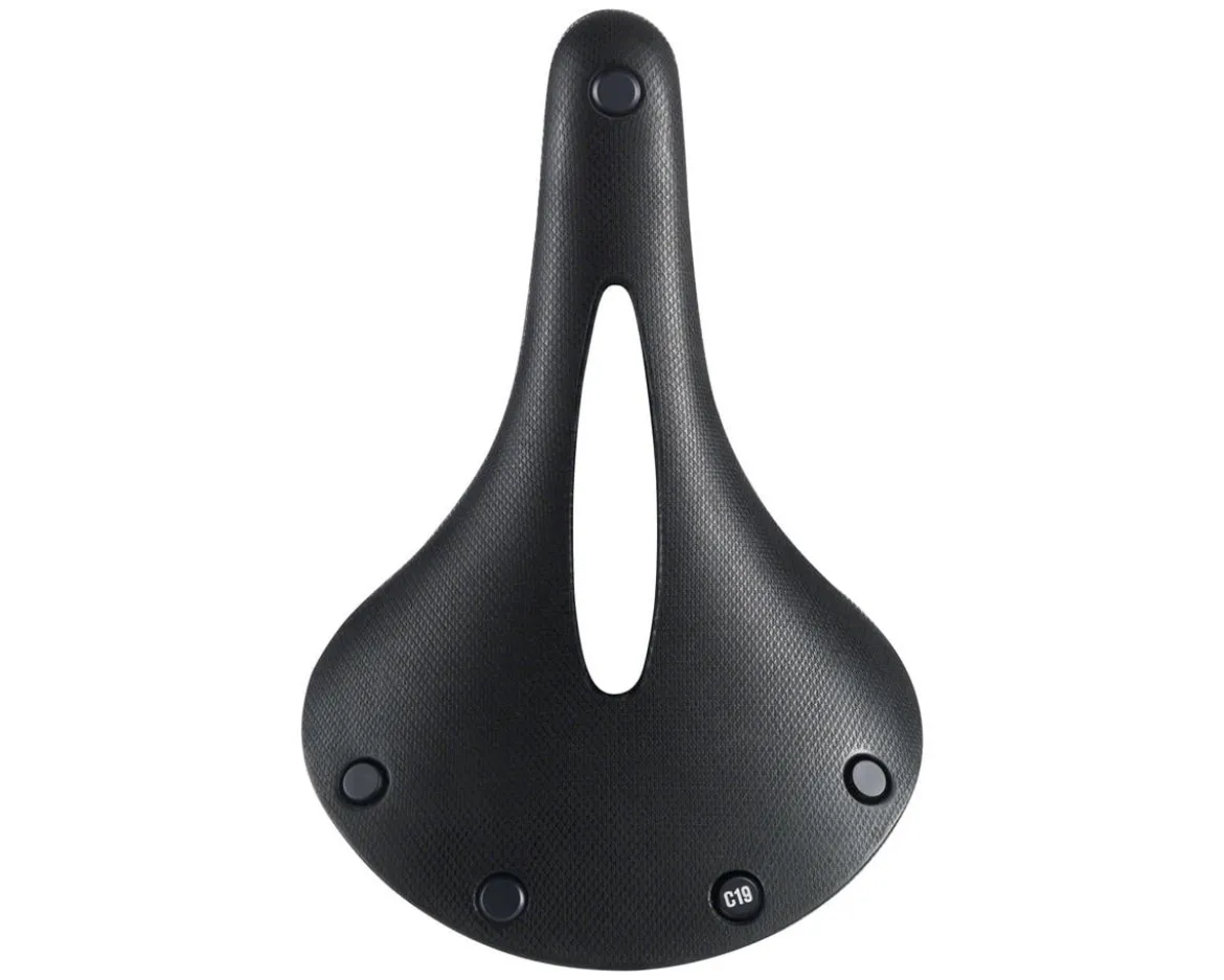 Brooks C19 Carved Cambium Saddle (Black) (Steel Rails) (184mm)