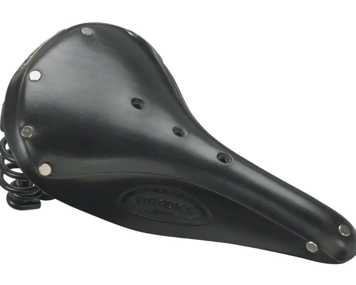 Brooks Flyer Men's Leather Saddle (Black) (Steel Rails) (170mm)