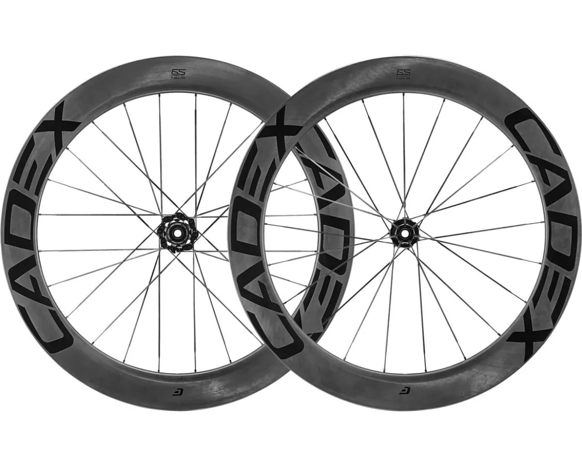 Cadex 65 Tubular Carbon Road Wheels (Shimano HG 11/12) (Rear) (12 x 142mm) (700c) (Black) (Disc Brake)
