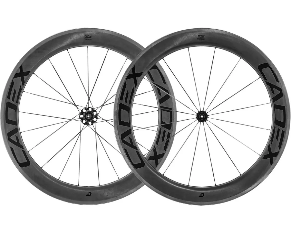 Cadex 65 Tubular Carbon Road Wheels (Shimano HG 11/12) (Rear) (QR x 130mm) (700c) (Black) (Rim Brake)