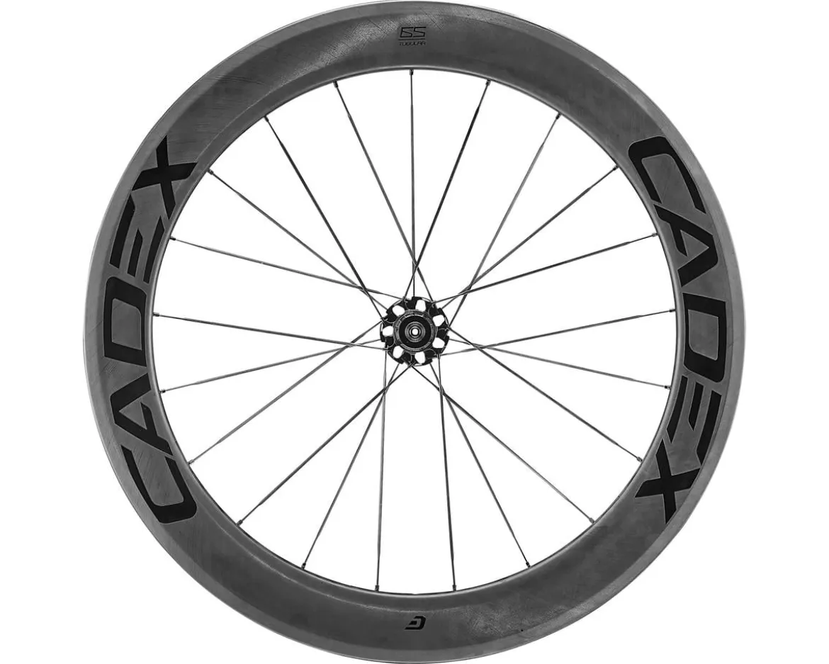 Cadex 65 Tubular Carbon Road Wheels (Shimano HG 11/12) (Rear) (QR x 130mm) (700c) (Black) (Rim Brake)
