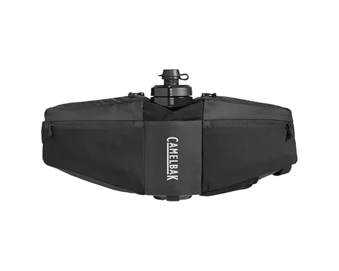 Camelbak Podium Flow 4 Hydration Belt (Black) (w/ 21oz Podium Dirt Series Water Bottle)