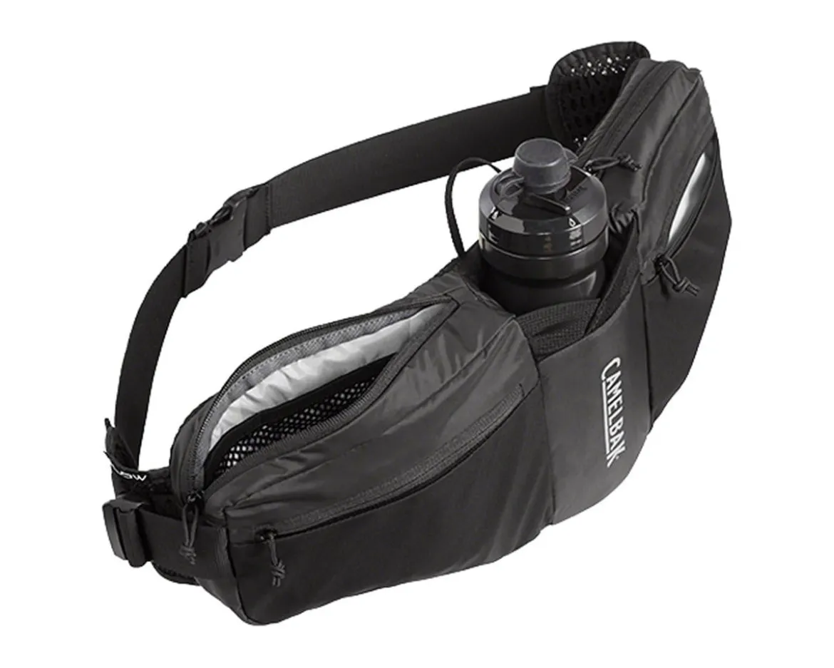Camelbak Podium Flow 4 Hydration Belt (Black) (w/ 21oz Podium Dirt Series Water Bottle)