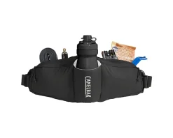 Camelbak Podium Flow 2 Waist Pack (Black) (w/ 21oz Podium Dirt Series Water Bottle)