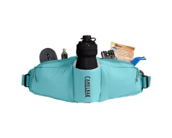 Camelbak Podium Flow 2 Waist Pack (Arctic Blue) (w/ 21oz Podium Dirt Series Water Bottle)