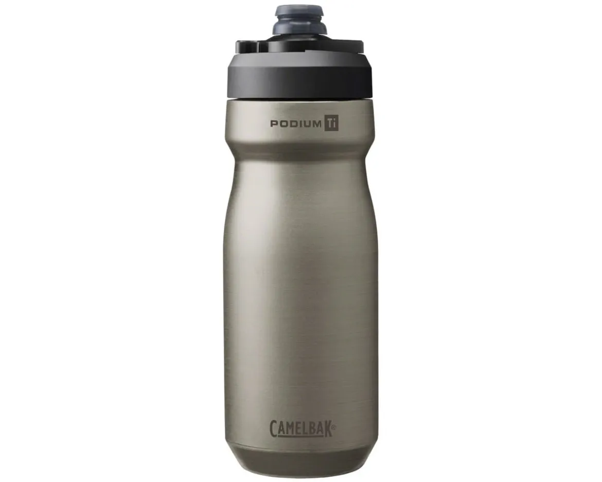 Camelbak Podium Titanium Water Bottle (Raw Titanium) (18oz)