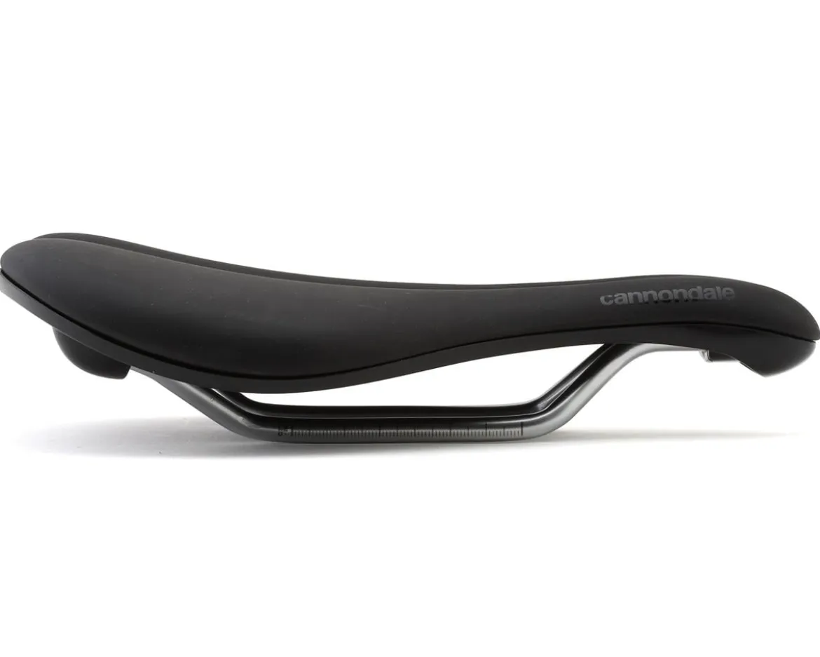 Cannondale Line S Cromo Flat Saddle (Black) (Chromoly Rails) (142mm)