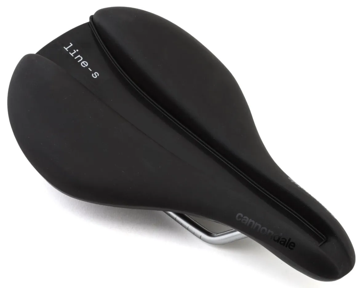 Cannondale Line S Cromo Flat Saddle (Black) (Chromoly Rails) (142mm)