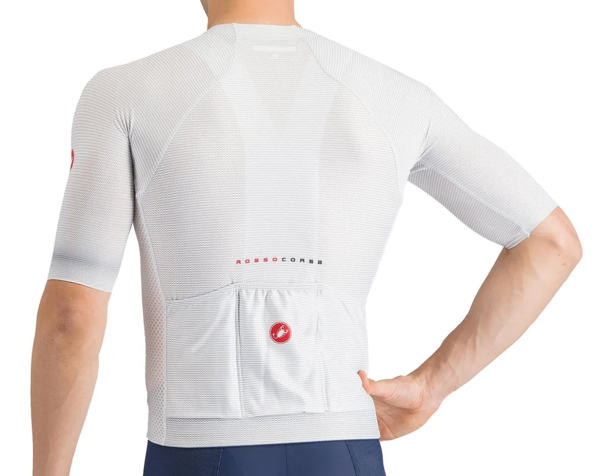 Castelli Climber's A/C Short Sleeve Jersey (Silver Grey/Red) (XL)