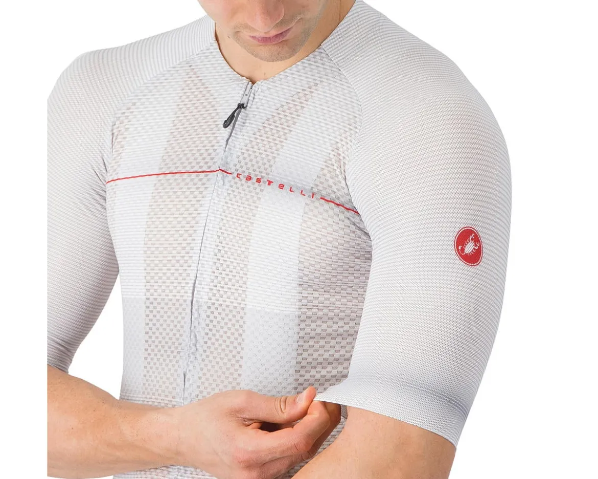 Castelli Climber's A/C Short Sleeve Jersey (Silver Grey/Red) (XL)