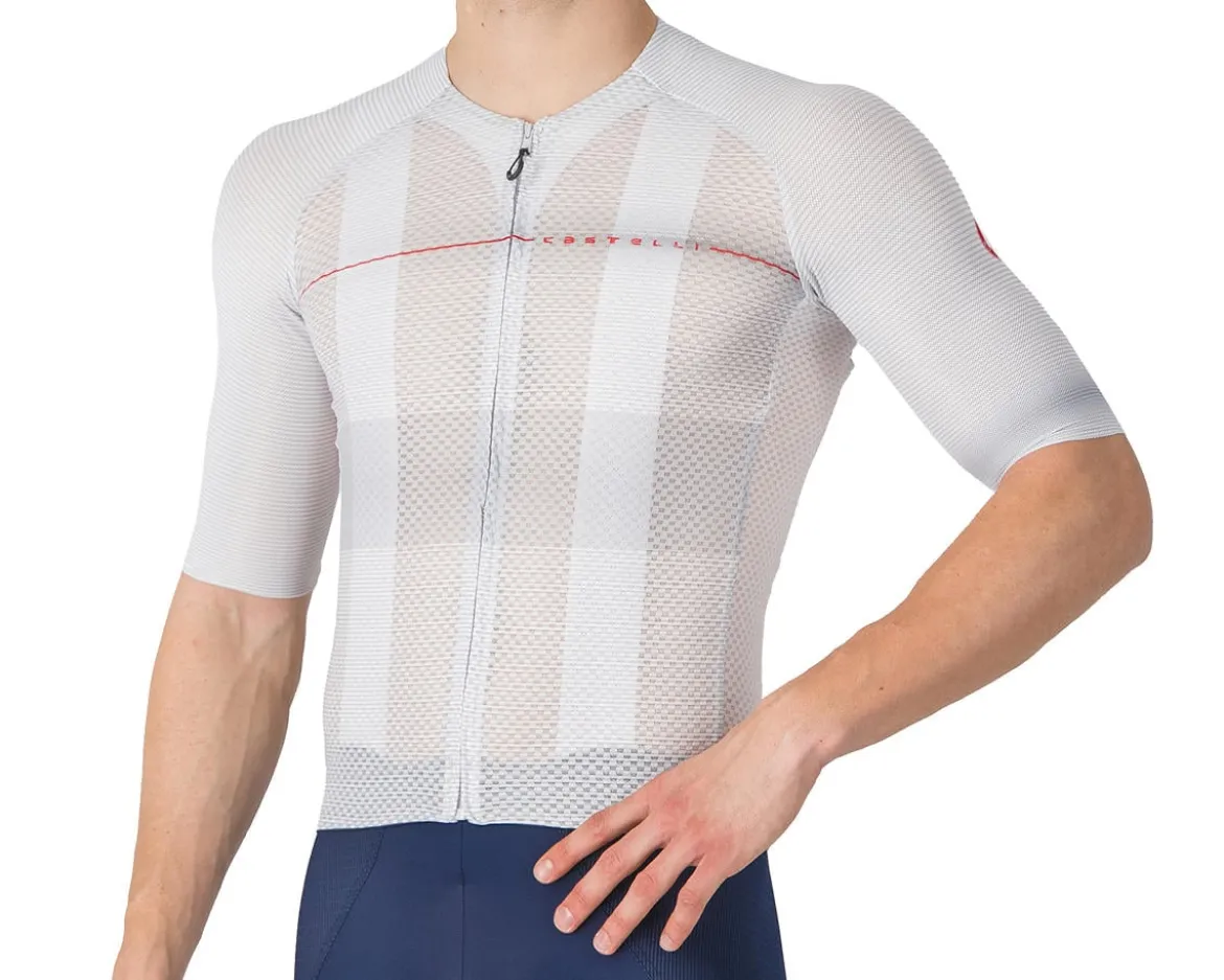 Castelli Climber's A/C Short Sleeve Jersey (Silver Grey/Red) (XL)