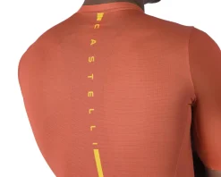 Castelli Drittone Logo Short Sleeve Jersey (Paprika/Mango Mojito) (S)