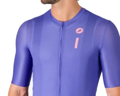 Castelli Drittone Logo Short Sleeve Jersey (Ultraviolet/Rosa Giro) (S)