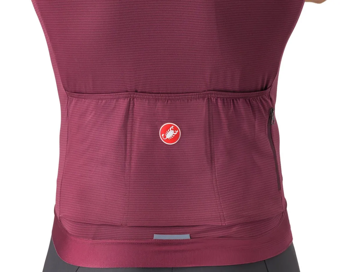 Castelli Espresso Short Sleeve Jersey (Deep Bordeaux/Silver Moon) (L)