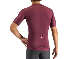 Castelli Espresso Short Sleeve Jersey (Deep Bordeaux/Silver Moon) (L)
