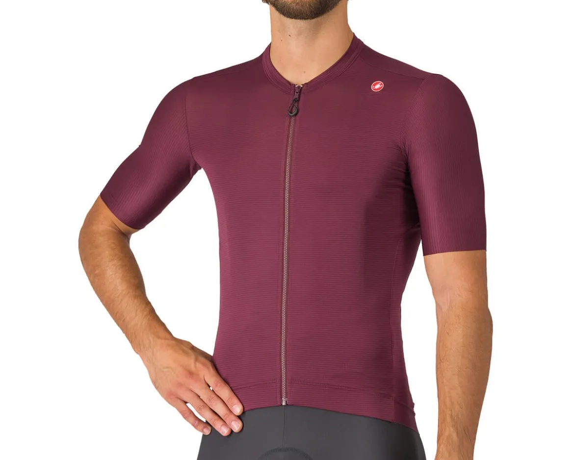 Castelli Espresso Short Sleeve Jersey (Deep Bordeaux/Silver Moon) (L)