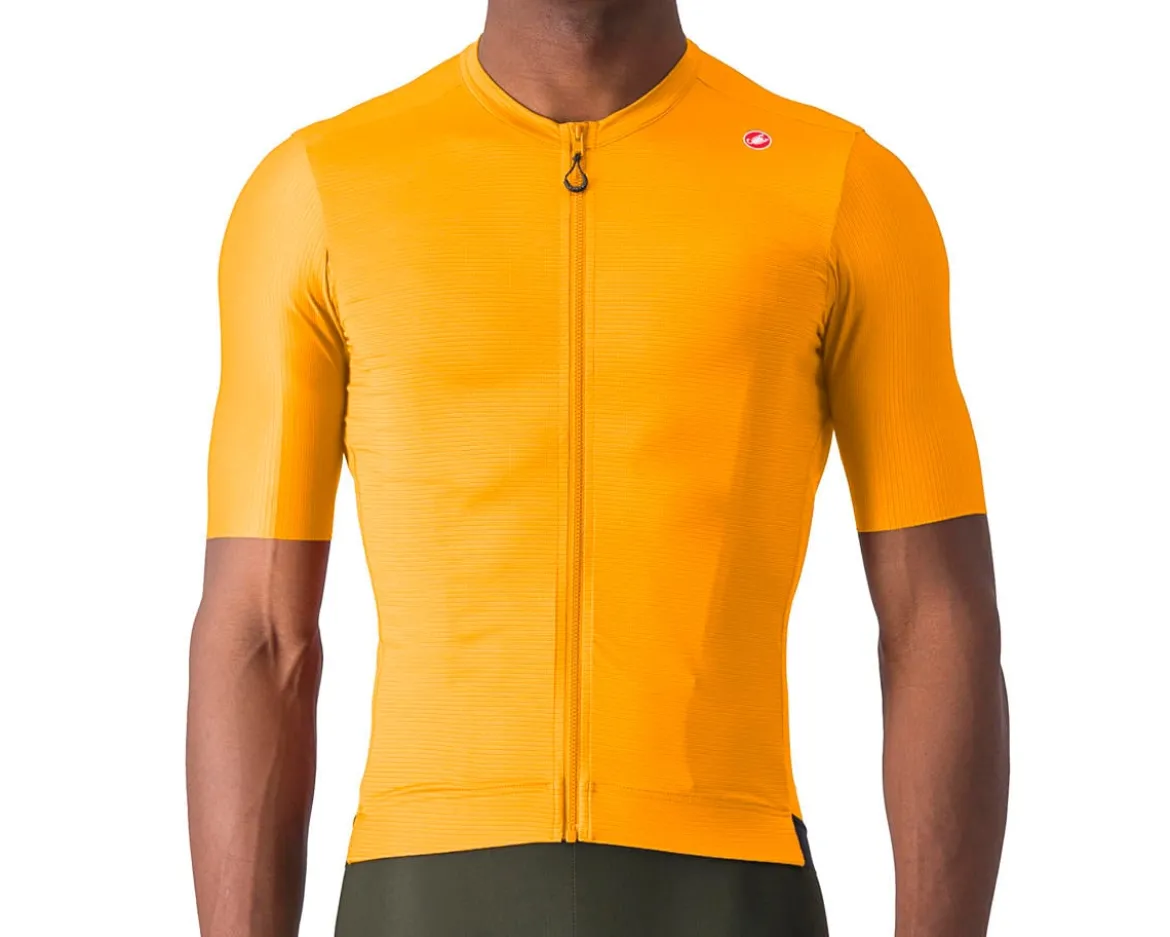 Castelli Espresso Short Sleeve Jersey (Vivid Orange/Dark Grey) (L)