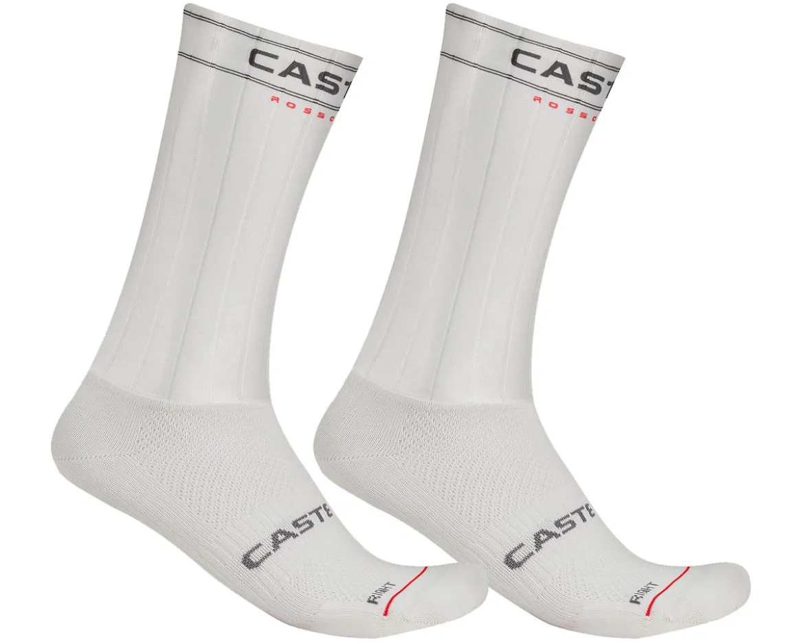 Castelli Fast Feet 4 Socks (White) (L/XL)