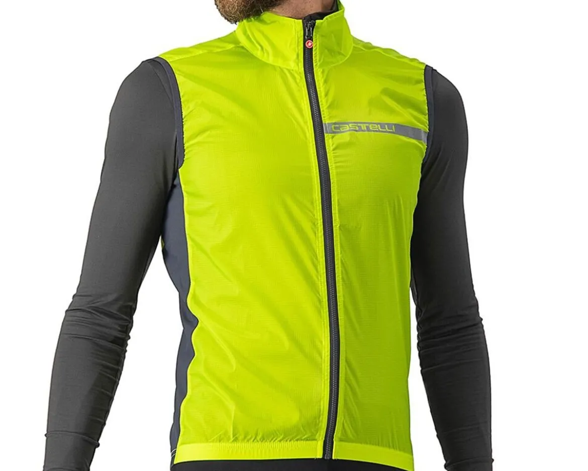 Castelli Squadra Stretch Vest (Electric Lime/Dark Grey) (S)