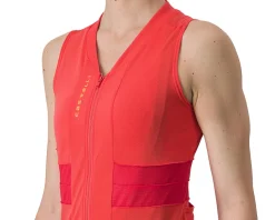 Castelli Women's Anima 4 Sleeveless Jersey (Hibiscus/Soft Orange) (L)