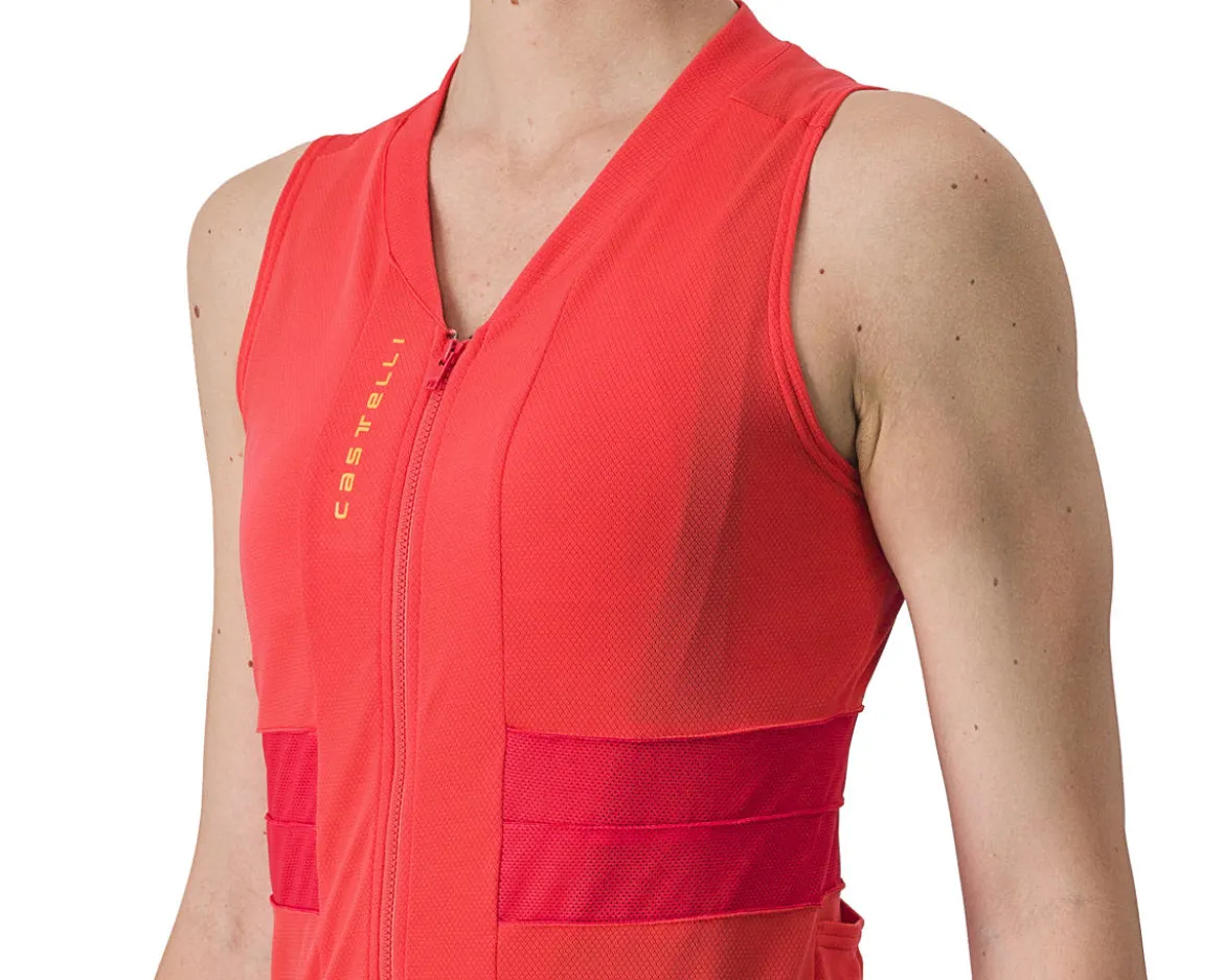 Castelli Women's Anima 4 Sleeveless Jersey (Hibiscus/Soft Orange) (L)