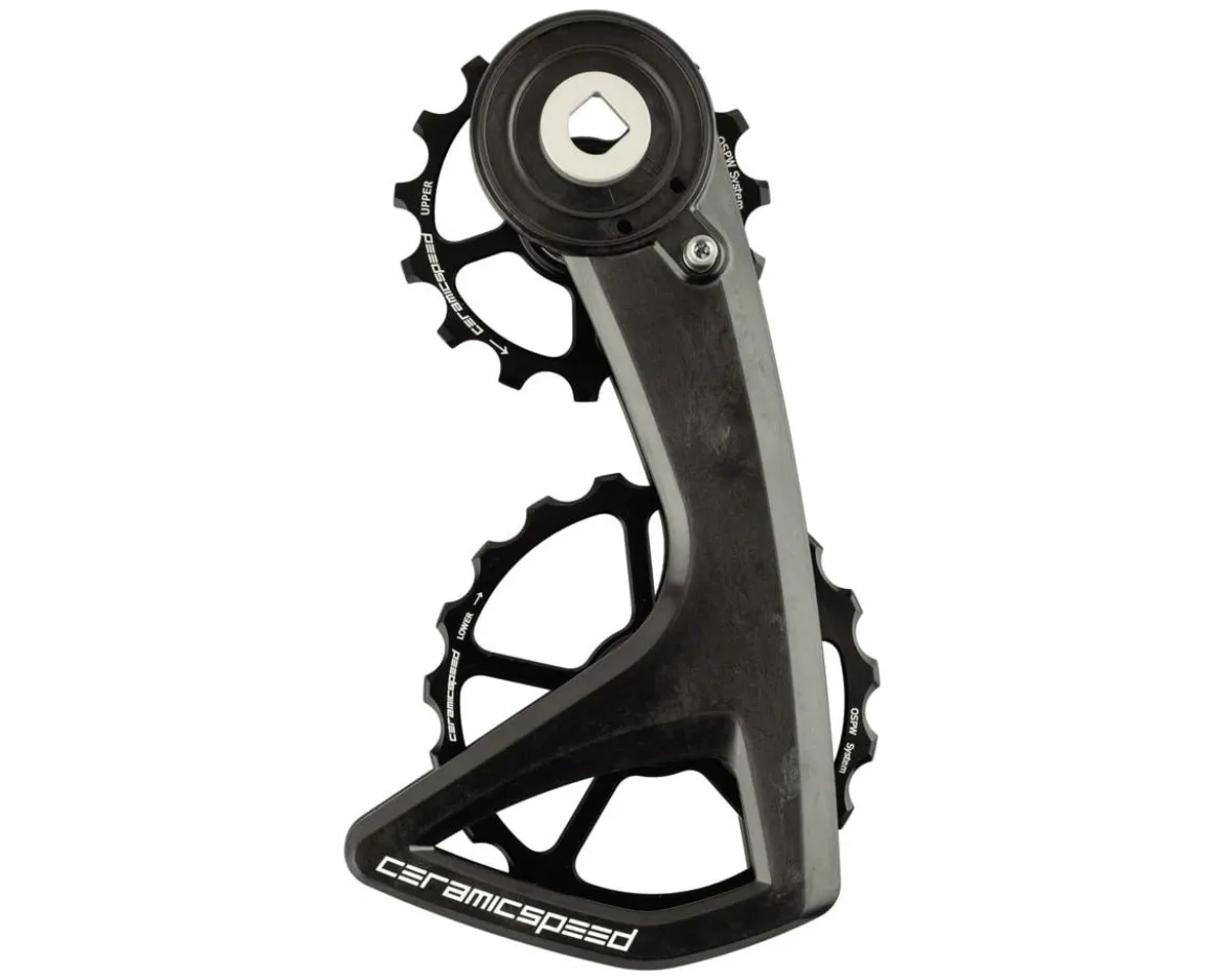 CeramicSpeed OSPW RS Pulley Wheel System for SRAM Red/Force AXS D1 (Black) (Aluminum Pulley) (5 Spoke) (Carbon Cage)