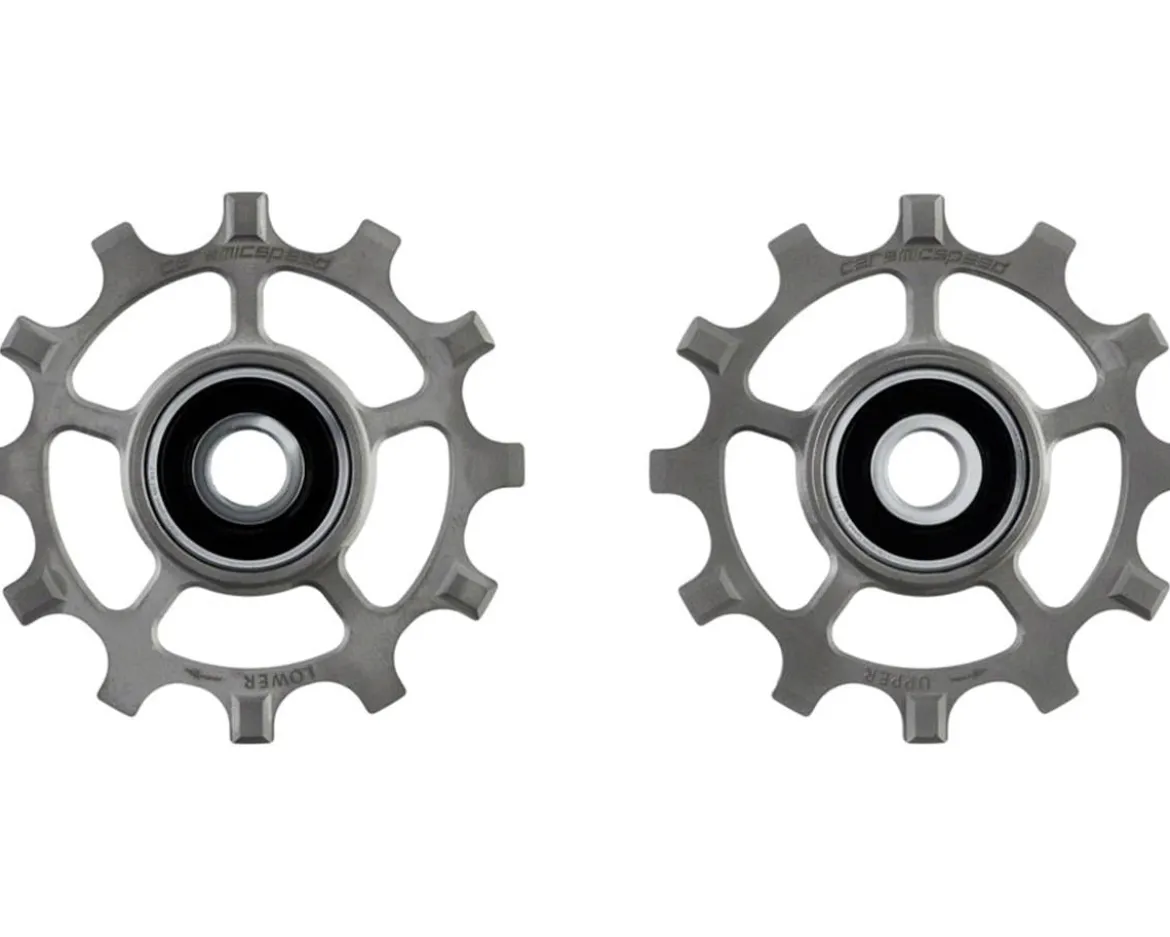 CeramicSpeed Pulley Wheels for SRAM AXS Road 12-Speed (Titanium/Raw) (12 Tooth) (Coated Races) (D1)
