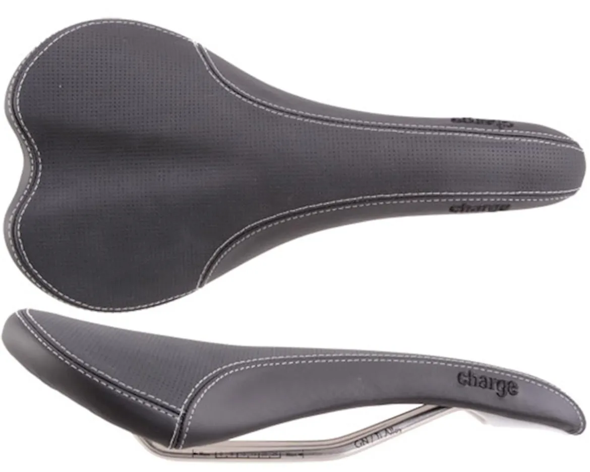 Charge Bikes Spoon Saddle (Black) (Titanium Rails) (140mm)