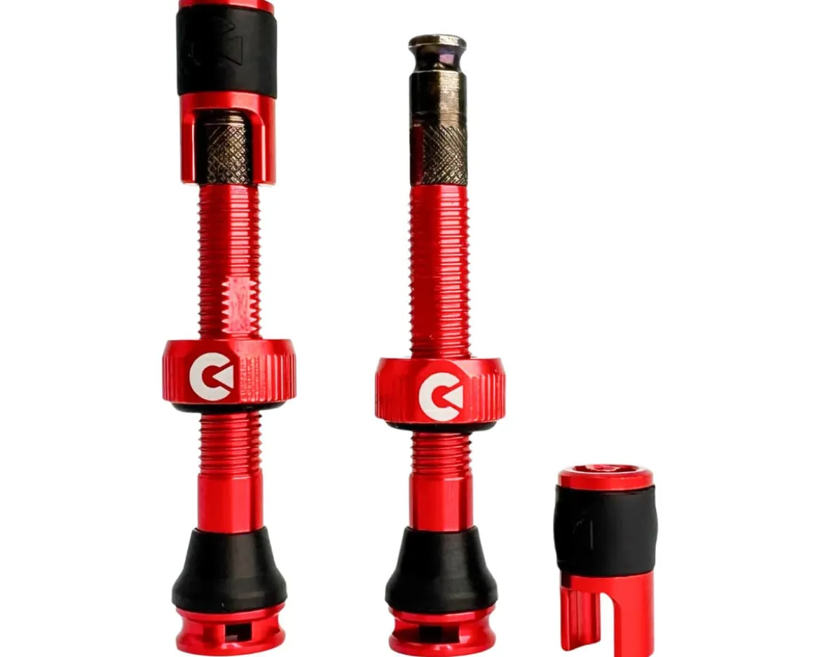 Clik Tubeless Valve Set (Ignite Red) (Pair) (40mm)