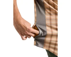 Club Ride Apparel Quest Super Stretch Plaid Short Sleeve Shirt (Desert Sunset) (S)