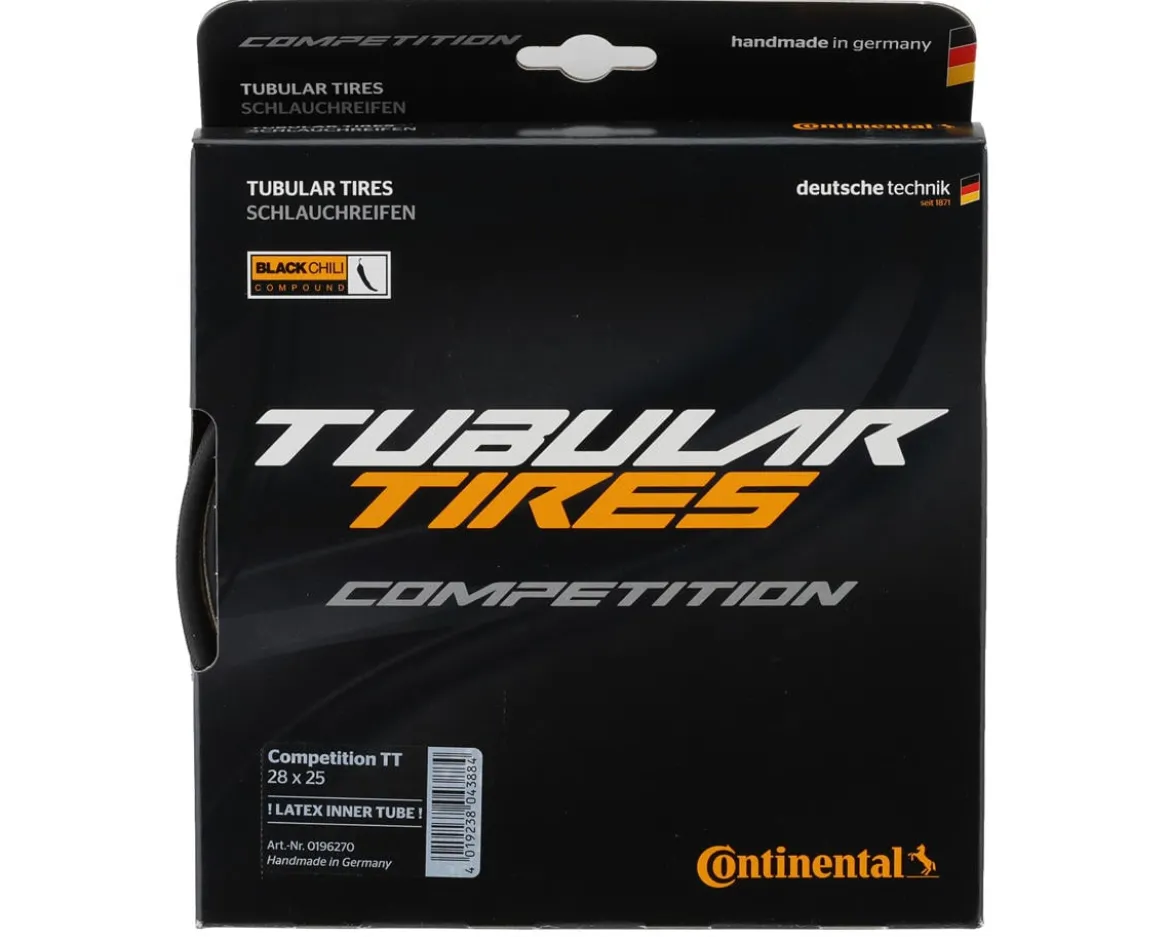 Continental Competition TT Tubular Road Tire (Black) (700c) (25mm) (Black Chili/Vectran Breaker)
