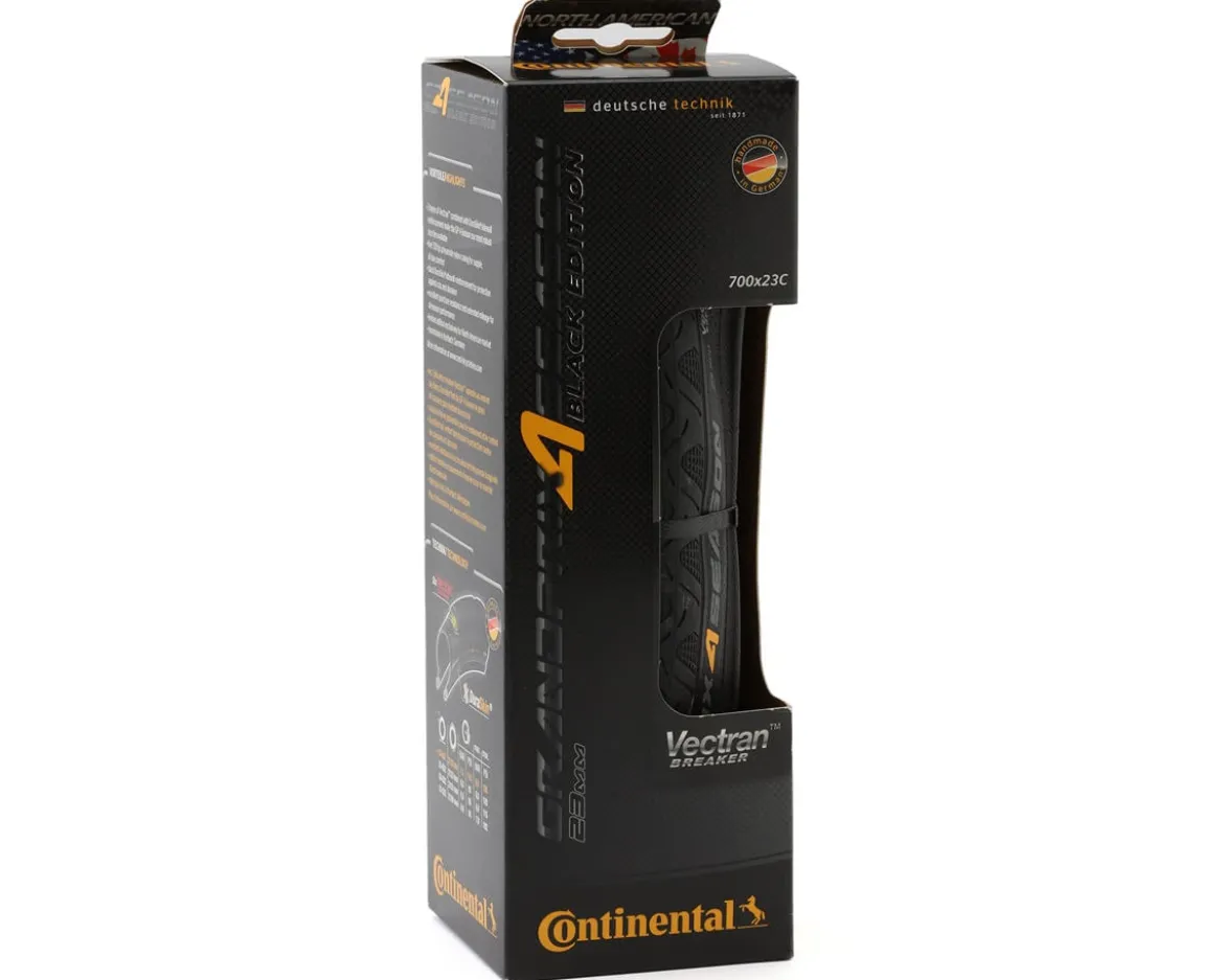 Continental Grand Prix 4-Season Road Tire (Black) (700c) (23mm) (Folding) (MaxGrip Silica/DuraSkin)