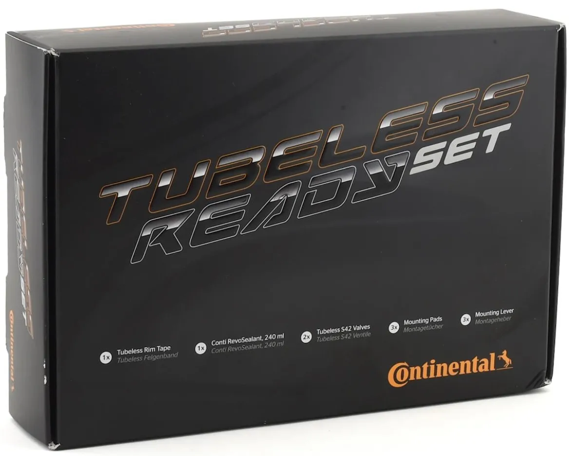 Continental Tubeless Ready Set (27mm) (Rim Tape, Sealant, Valves, Mounting Pads, Tire Levers)