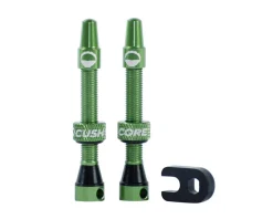 CushCore Air Valve Tubeless Valve Set (Green) (44mm)