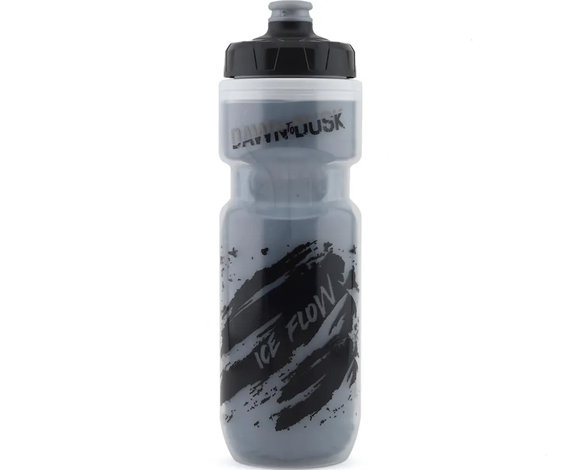 Dawn to Dusk Ice Flow Insulated Bottle (Black/Clear) (21oz)