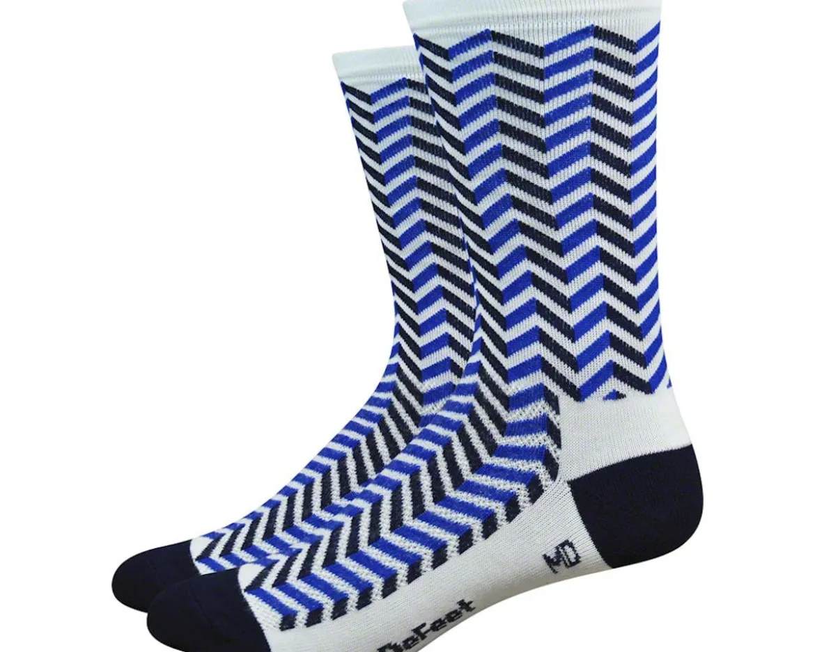 DeFeet Aireator 6" Barnstormer Vibe Socks (White/Navy Blue) (M)
