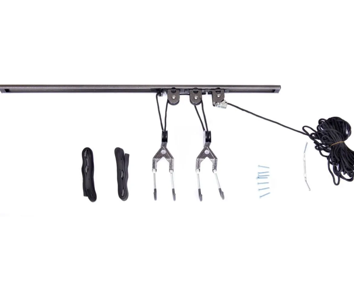 Delta Ceiling Hoist Pro Bike Storage Rack (Black) (1 Bike) (w/ Straps)