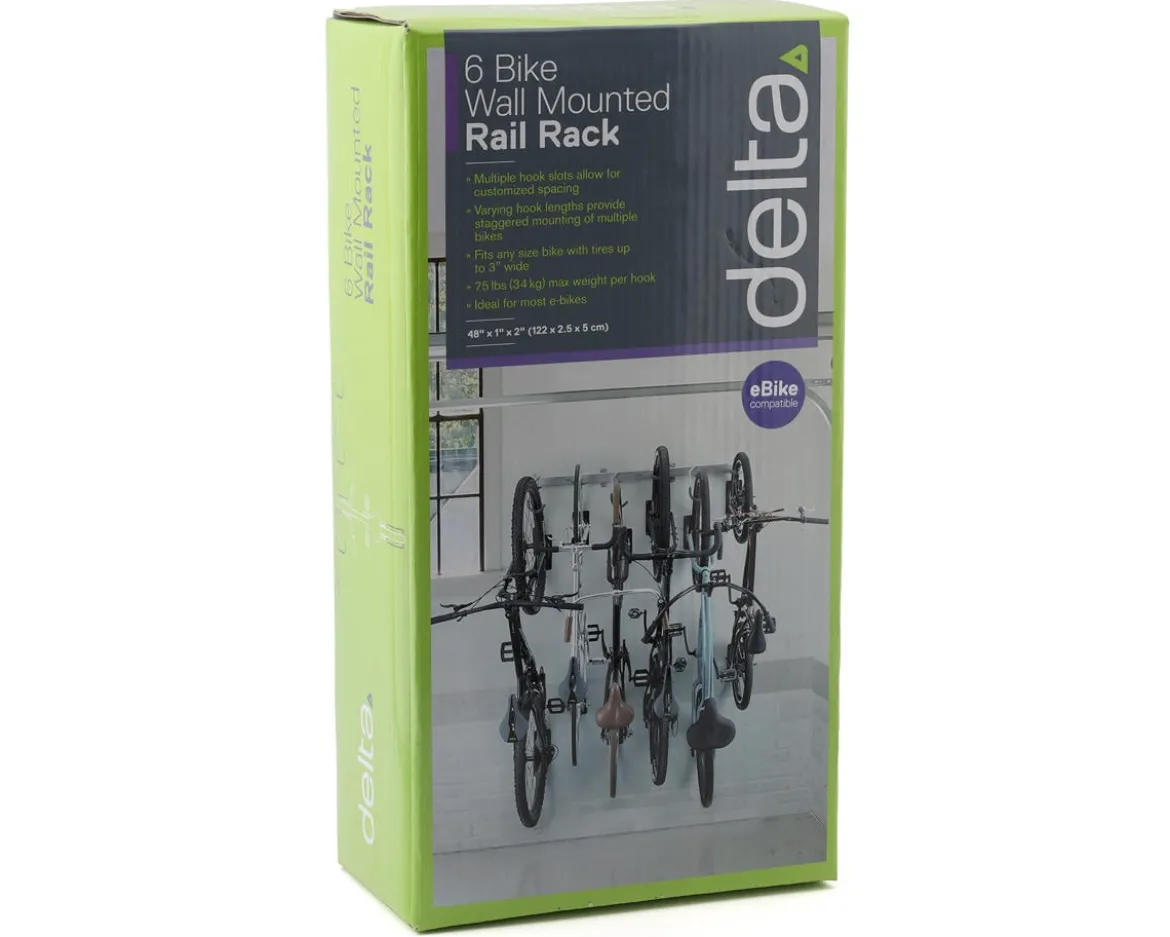 Delta Heavy Duty Rail Bike Rack (Silver) (6 Bikes)