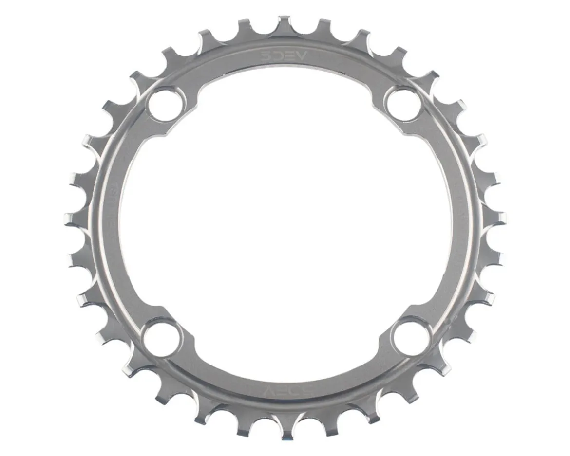 5Dev 104 BCD Titanium Chainrings (Raw/Silver) (34T)
