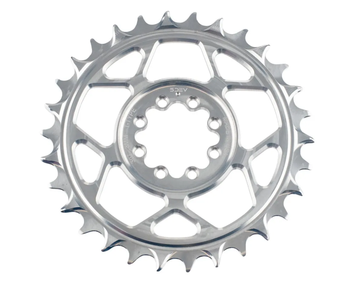 5Dev T-Type 8-Bolt Chainring (Black) (3mm Offset) (30T)
