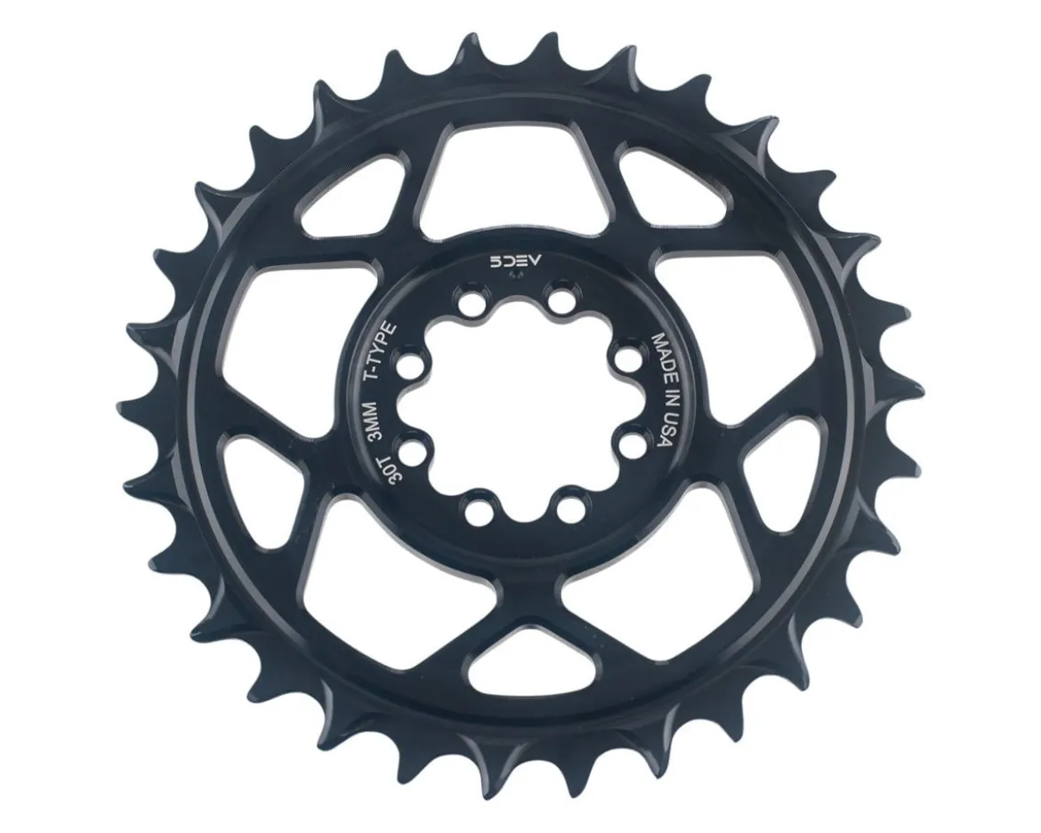 5Dev T-Type 8-Bolt Chainring (Clear) (3mm Offset) (30T)