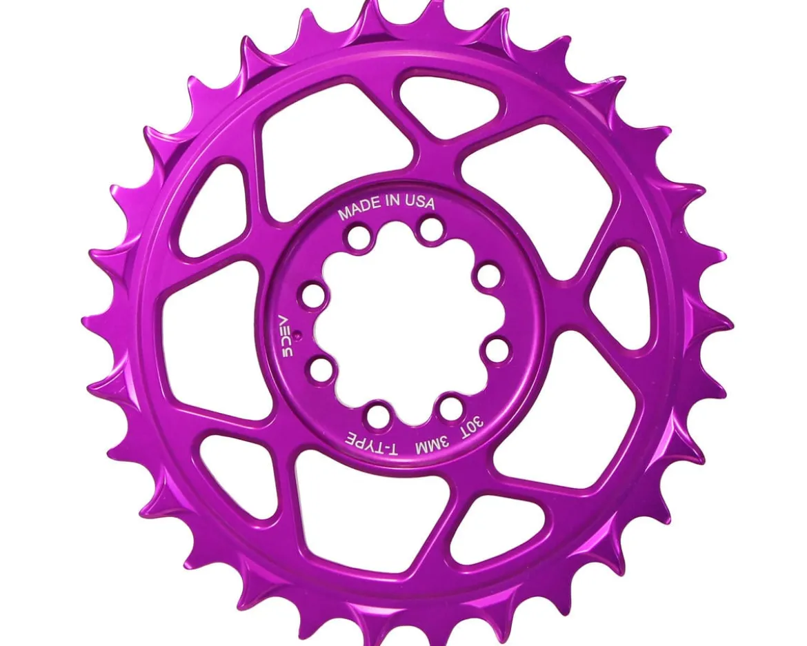5Dev T-Type 8-Bolt Chainring (Purple) (3mm Offset) (30T)
